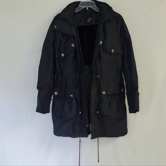 A.n.a Black Hooded Coat Jacket w/ Pockets - Picture 2 of 6